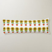 Coussins Longs Plante de tournesol Kawaii dans un pot (Dos)