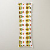Coussins Longs Plante de tournesol Kawaii dans un pot (Devant (Vertical))