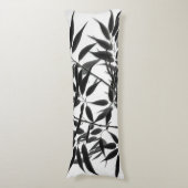 Coussins Longs Plante en bambou noir et blanc (Devant (Vertical))