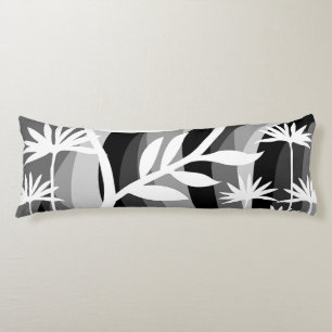Coussins Longs Plante noir et blanc
