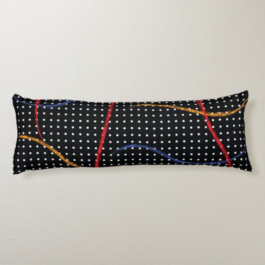 Coussins Longs Plaque et points de peinture rétro (Dos)