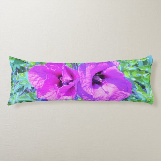 Coussins Longs Plum Ultra Violet Fou Hibiscus Violet Fleurs (Devant)
