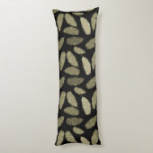 Coussins Longs Plumes d'aquarelle d'or (Dos (Vertical))