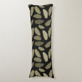 Coussins Longs Plumes d'aquarelle d'or (devant Vertical)