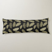 Coussins Longs Plumes d'aquarelle d'or (Dos)