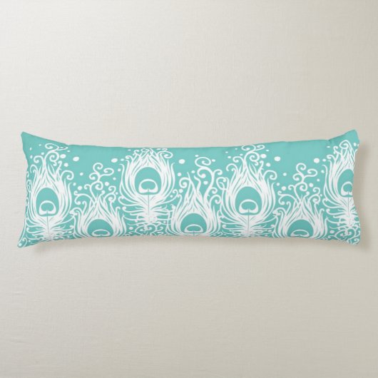 Coussins Longs Plumes molles de paon (Devant)