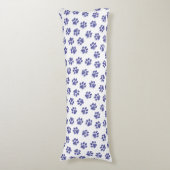 Coussins Longs Poches de Doodle, Paws de Chien, Paws Bleus de Mar (Devant (Vertical))