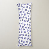 Coussins Longs Poches de Doodle, Paws de Chien, Paws Bleus de Mar (Dos (Vertical))
