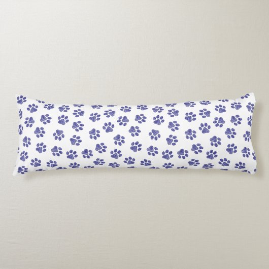 Coussins Longs Poches de Doodle, Paws de Chien, Paws Bleus de Mar (Devant)