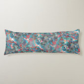 Coussins Longs Poches rougeâtres de pêche et de cyan sur paroi ru (Devant)