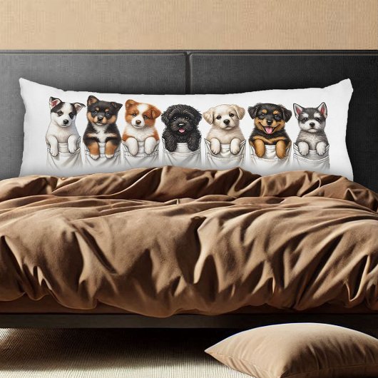 Coussins Longs Poches super mignonnes pleines de chiots