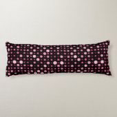 Coussins Longs Pointe Polka moderne 01.BG noir rose (Dos)