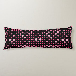 Coussins Longs Pointe Polka moderne 01.BG noir rose