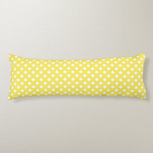 Coussins Longs Points blancs sur fond jaune maïs