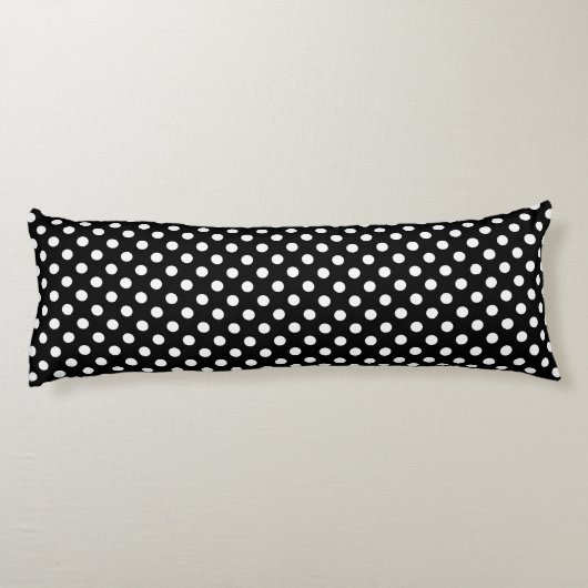 Coussins Longs Points blancs sur fond noir (Dos)
