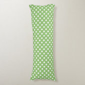 Coussins Longs Points blancs sur fond vert pistache (Devant (Vertical))