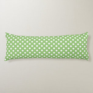Coussins Longs Points blancs sur fond vert pistache