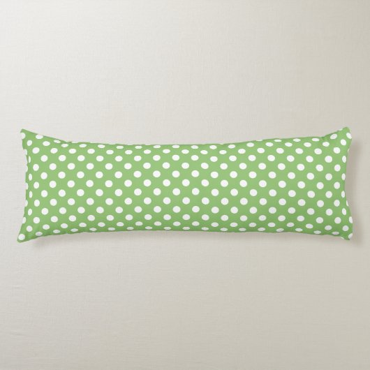Coussins Longs Points blancs sur fond vert pistache (Devant)