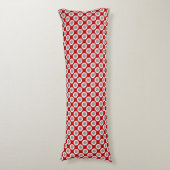 Coussins Longs Points circlés rétro, rouge profond et gris (Devant (Vertical))