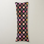 Coussins Longs points colorés sur fond noir (Devant (Vertical))