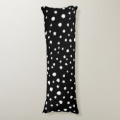 Coussins Longs Points dalmatiens, Zones dalmatiennes, Noir et Bla (Devant (Vertical))