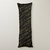 Coussins Longs Points de Triangle Doré sur Fond Noir Luxe Brillan (Dos (Vertical))