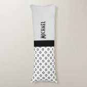 Coussins Longs Points dégradés noir & blanc + votre dos. & idée (Devant (Vertical))