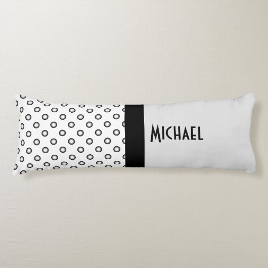 Coussins Longs Points dégradés noir & blanc + votre dos. & idée (Devant)