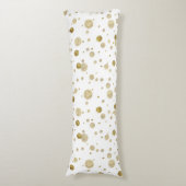 Coussins Longs Points fascinants de confettis de Bokeh d'or (devant Vertical)