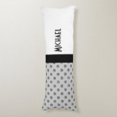 Coussins Longs Points noir & blanc miroir cible + votre backgr. (Devant (Vertical))