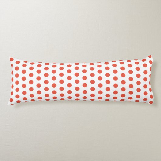 Coussins Longs Points oranges rouges personnalisés couleurs migno (Devant)