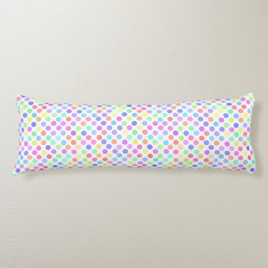 Coussins Longs points pastel colorés multicolores (Devant)