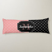 Coussins Longs Points roses et noirs (Dos)