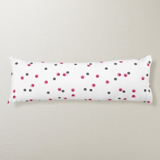 Coussins Longs points vintage rose et gris (Devant)
