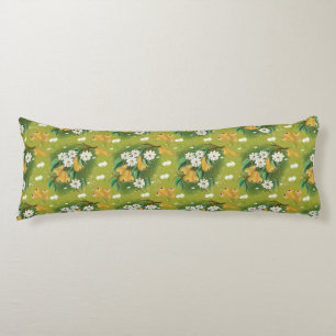 Coussins Longs Poires et fleurs blanches