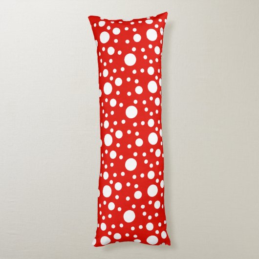 Coussins Longs Pois blanc rouge (Dos (Vertical))