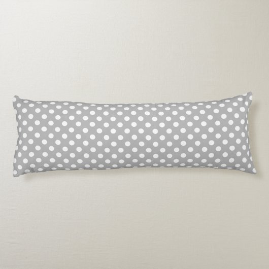 Coussins Longs Pois blancs sur Chrome Grey Arrière - plan (Dos)