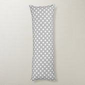 Coussins Longs Pois blancs sur Chrome Grey Arrière - plan (Dos (Vertical))