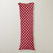 Coussins Longs Pois blancs sur Crimson Red (Devant (Vertical))
