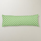 Coussins Longs Pois blancs sur Pistachio Green (Dos)
