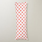Coussins Longs Pois de corail vivant sur blanc (Devant (Vertical))