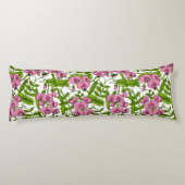 Coussins Longs Pois doux et bourdons, rose, vert et blanc (Dos)
