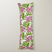 Coussins Longs Pois doux et bourdons, rose, vert et blanc (Dos (Vertical))