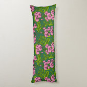 Coussins Longs Pois doux et bourdons, vert et rose (Dos (Vertical))