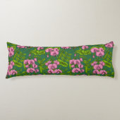 Coussins Longs Pois doux et bourdons, vert et rose (Devant)
