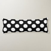 Coussins Longs Pois noirs et blancs, Motif Polka (Dos)