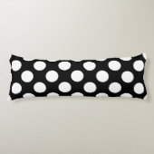 Coussins Longs Pois noirs et blancs, Motif Polka (Devant)