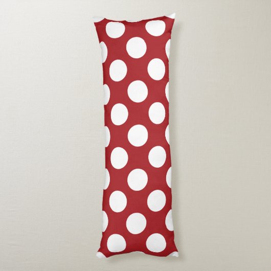 Coussins Longs Pois rouges, Motif à points polka, points, pointil (Dos (Vertical))