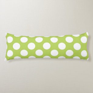 Coussins Longs Pois verts, Motif à points Polka, points, pointill