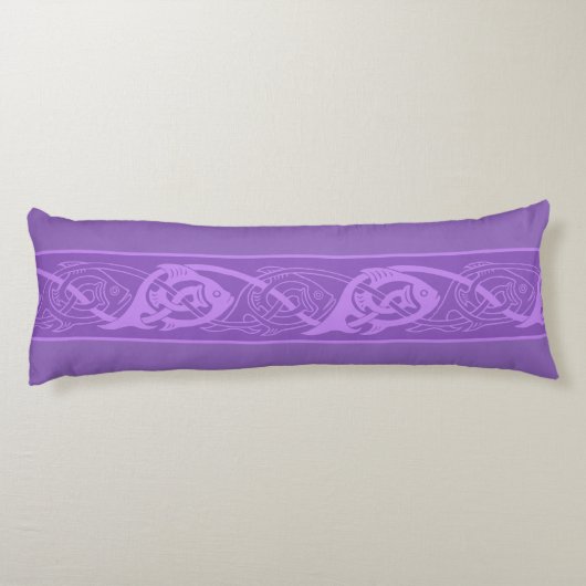 Coussins Longs Poisson à nouer celtique en violet (Dos)